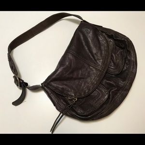 Lucky Eggplant Colored Italian Leather Handbag